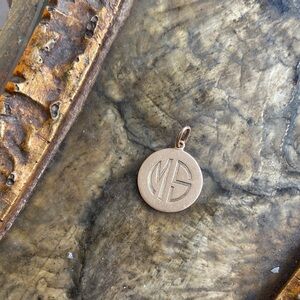 14kt Gold Monogram Pendant Vintage